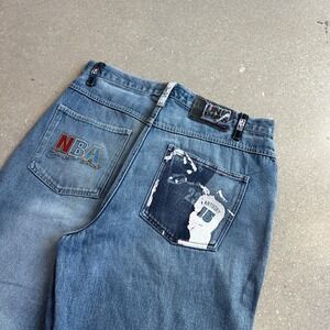 Vintage NBA Lebron James vs Carmelo Anthony Y2K Grunge Embroidered Baggy Jeans